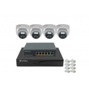 Готовый комплект IP видеонаблюдения U-VID на 4 купольные камеры XK-A-5 видеорегистратор NVR N9916A-AI и коммутатор POE Switch